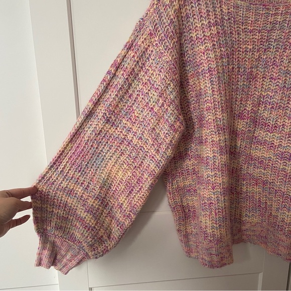 Tobi Wildest Dreams Rainbow Sweater In Pink - M - Picture 4 of 9